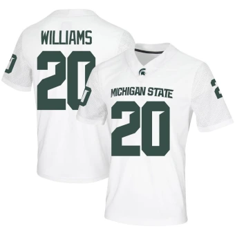 Men's Michigan State Spartans Keshawn Williams Football Jersey - Game White