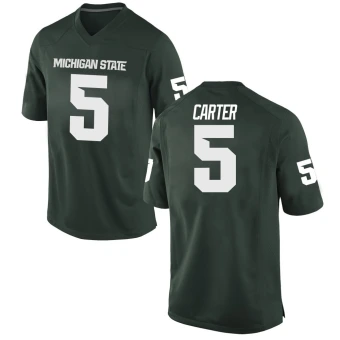 Men's Michigan State Spartans Nate Carter Football Jersey - Replica Green
