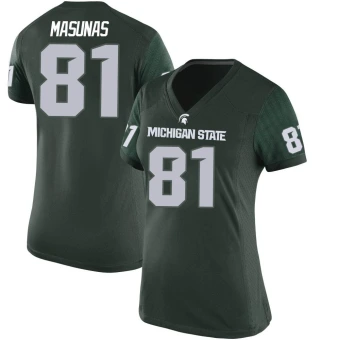 Women's Michigan State Spartans Michael Masunas Football Jersey - Game Green