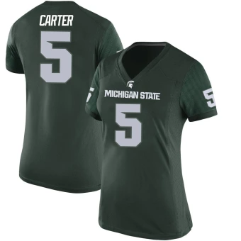 Women's Michigan State Spartans Nate Carter Football Jersey - Game Green