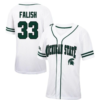 Women's Michigan State Spartans Quinn Falish Colosseum Free Spirited Baseball Jersey - Replica White/Green